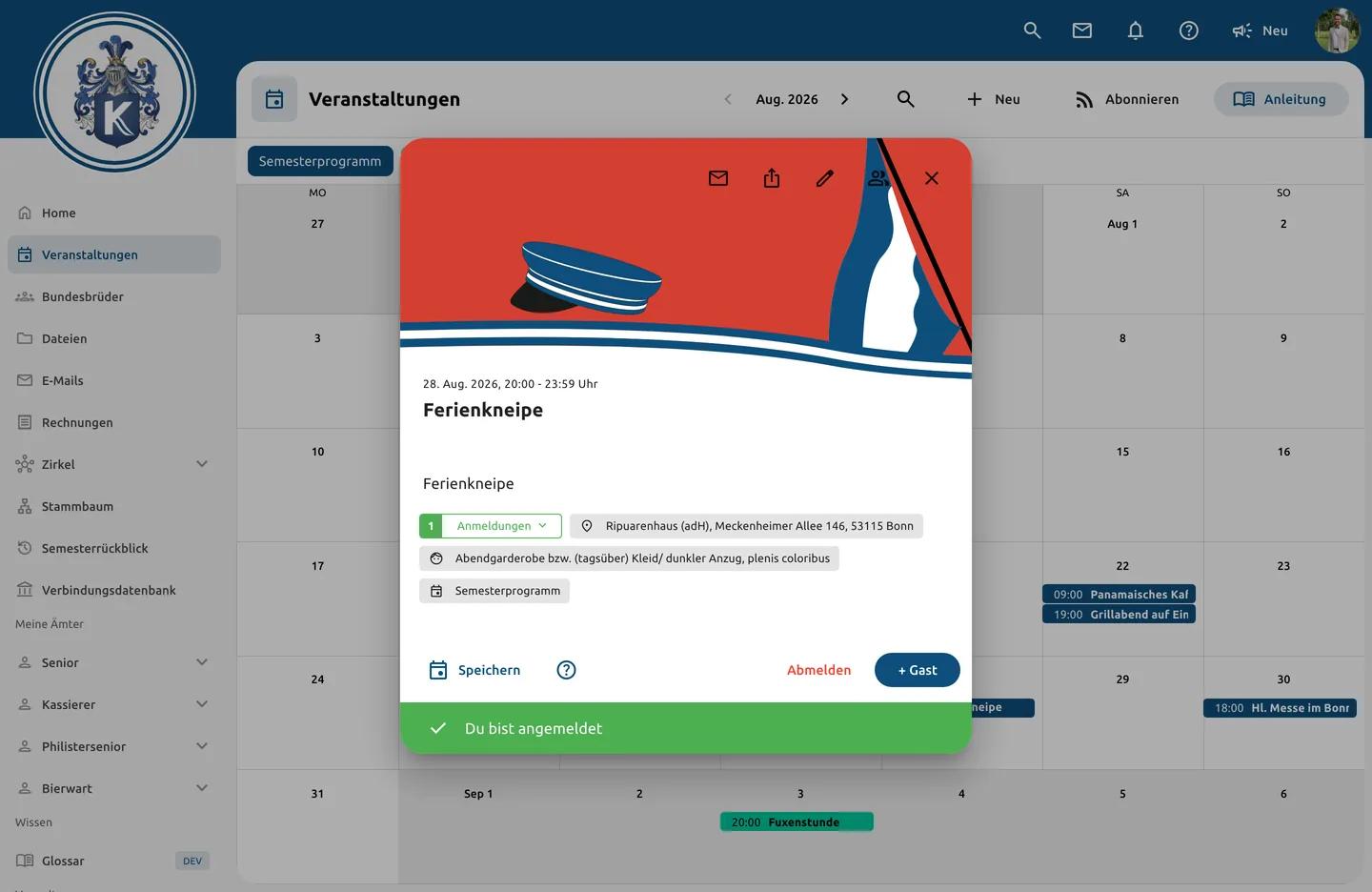Das Semesterprogramm, das jeder im Kalender hat.